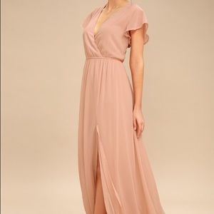 Lulu’s Lost in the Moment Blush Maxi Dress